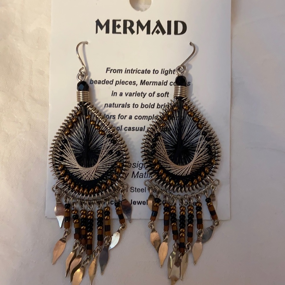 Machu Picchu Mermaid Beaded Earrings